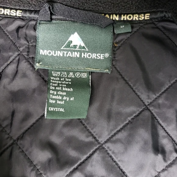 MOUNTAIN HORSE Fleece Quilted Black Zip Up Jacket "Crystal" Size Small - Picture 15 of 16